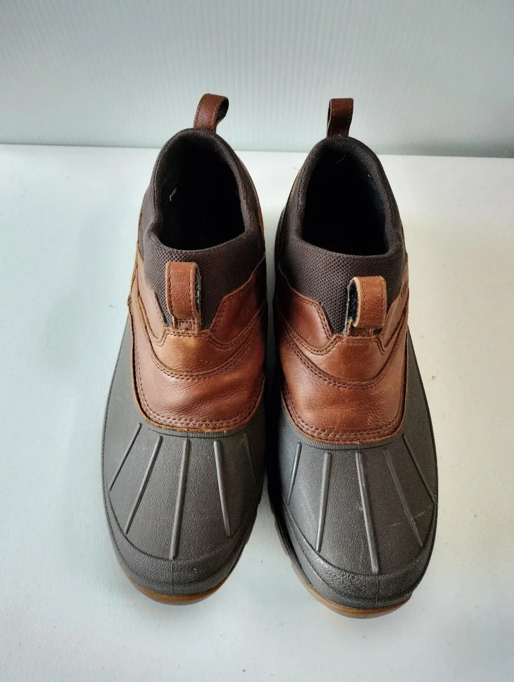 L.L. Bean Storm Chaser 5 Mens Brown Slip-On Duck Ankle Boots 13 All Weather